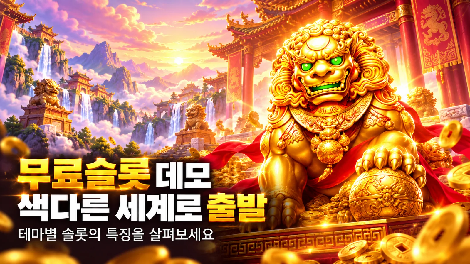 무료슬롯 데모 - 색다른 세계로 출발 (황금 사자 궁전 테마)